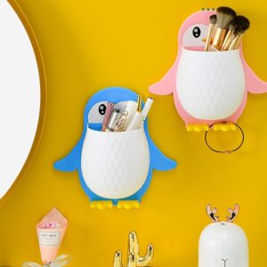 Krisus® Self Adhesive Toothbrush Holder, Plastic Wall Mounted Penguin Storage Organizer for Bathroom Penguin Wall Holder Makeup Brush Holder, Remote, Stationery Holder, Multipurpose Wall Mount (3) - Image 6