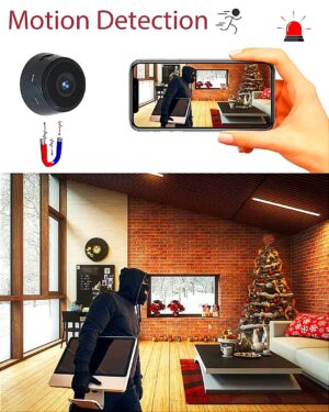 NHS WiFi Spy Camera Hidden for Home Outdoor High HD Focus Spy Magnet Mini Live Stream Night Vision IP Wireless 1080P Audio Video Hidden Indoor Nanny Camera for Home Offices Security Multicolor - Image 8