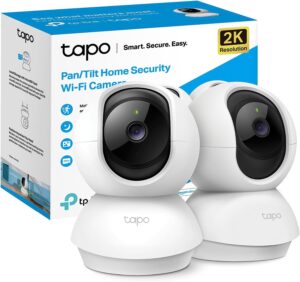 Tapo TP-Link C210P2 360° 3MP 2K 2304 Full HD 1296P Video Pan/Tilt Smart Wi-Fi Security Camera | Alexa Enabled | 2-Way Audio| Night Vision| Motion Detection | Indoor CCTV | Pack of 2,White - Image 2