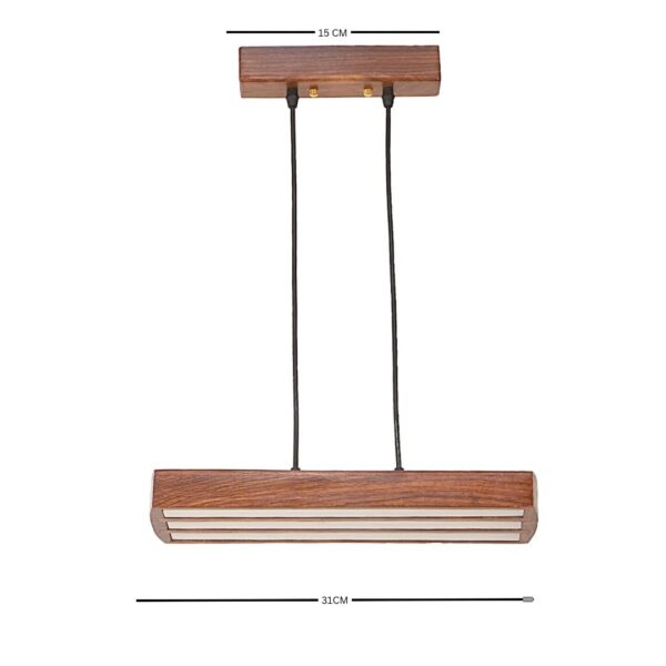 Green House Handmade Sheesham Wood Hanging Pendant Ceiling Light | 27W Warm White LED | Luxurious Home Decor | Bedroom, Living Room, Dining Room, Kitchen, Hallway - Image 4