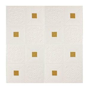 INFINITY DECOR 3D Ceiling Wallpaper Foam Wallpaper Sticker Panels I Foam Tiles I Living Room Bedroom Furniture, Door (Square Design, White, 70X70 cm Each) - Image 3
