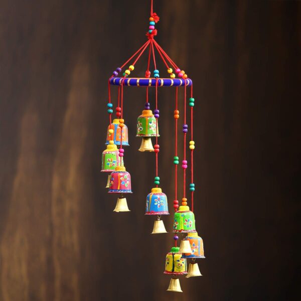 eCraftIndia Multicolour Handcrafted Decorative Window Door Wall Hanging Bells Wind Chimes Decorative Showpiece- Diwali Decoration Items for Home Decor- Gift for Diwali Navratri Housewarming - Image 2