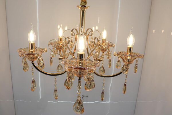 𝓐𝓻𝓽𝓲𝓼𝓽𝓻𝔂 K9 Crystal Italian 5-Light Gold Crystal Chandelier Lighting | Elegant Ceiling Light Fixture for Dining Room, Living Room, Bedroom, Hallway: Bring a Touch of Florence to Your Home - Image 4