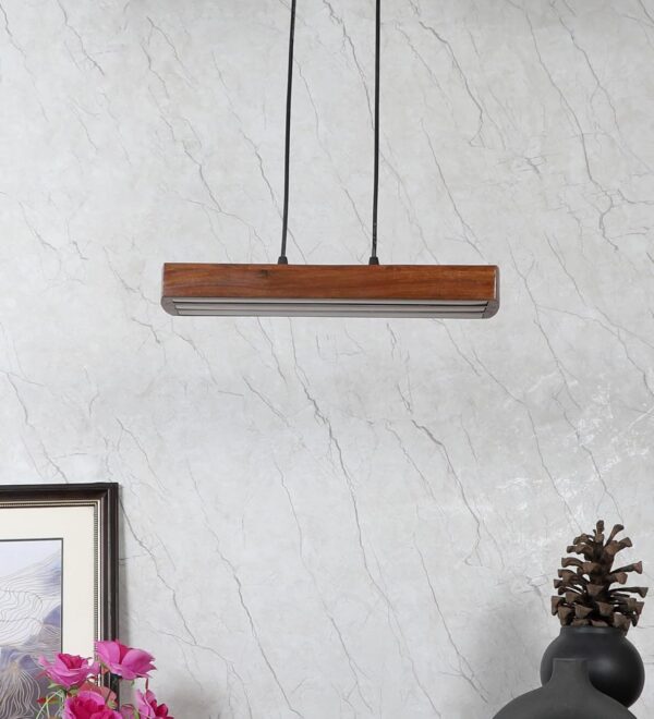 Green House Handmade Sheesham Wood Hanging Pendant Ceiling Light | 27W Warm White LED | Luxurious Home Decor | Bedroom, Living Room, Dining Room, Kitchen, Hallway - Image 6