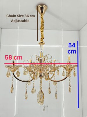 𝓐𝓻𝓽𝓲𝓼𝓽𝓻𝔂 K9 Crystal Italian 5-Light Gold Crystal Chandelier Lighting | Elegant Ceiling Light Fixture for Dining Room, Living Room, Bedroom, Hallway: Bring a Touch of Florence to Your Home - Image 3