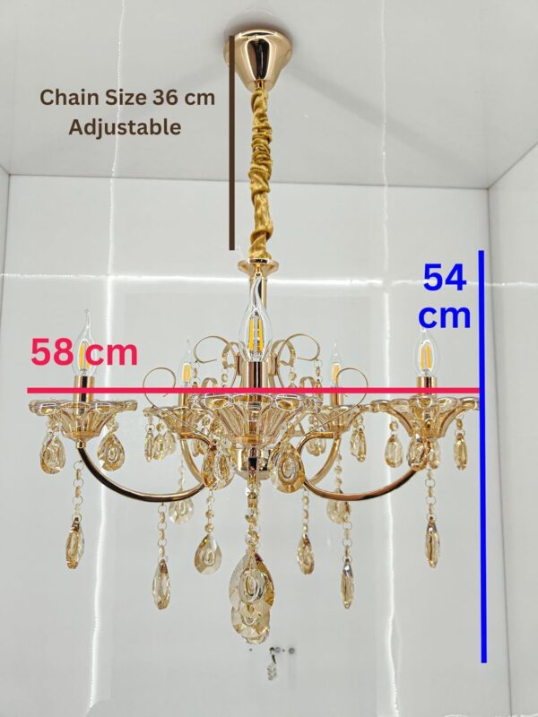 𝓐𝓻𝓽𝓲𝓼𝓽𝓻𝔂 K9 Crystal Italian 5-Light Gold Crystal Chandelier Lighting | Elegant Ceiling Light Fixture for Dining Room, Living Room, Bedroom, Hallway: Bring a Touch of Florence to Your Home - Image 3