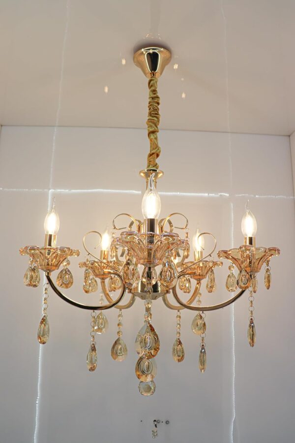 𝓐𝓻𝓽𝓲𝓼𝓽𝓻𝔂 K9 Crystal Italian 5-Light Gold Crystal Chandelier Lighting | Elegant Ceiling Light Fixture for Dining Room, Living Room, Bedroom, Hallway: Bring a Touch of Florence to Your Home - Image 7