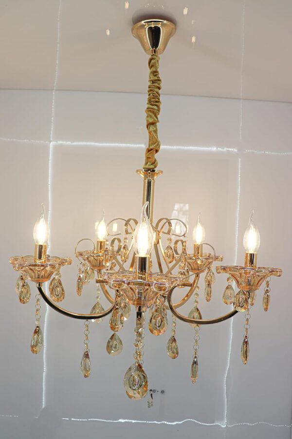 𝓐𝓻𝓽𝓲𝓼𝓽𝓻𝔂 K9 Crystal Italian 5-Light Gold Crystal Chandelier Lighting | Elegant Ceiling Light Fixture for Dining Room, Living Room, Bedroom, Hallway: Bring a Touch of Florence to Your Home - Image 2