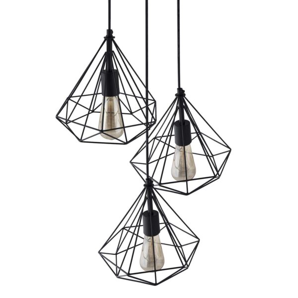 Homesake Black Hanging Light Diamond Cluster-Modern Ceiling Pendant Light for Home Decoration, Living Room,Bedroom,and Dining Room; Stylish Chandelier, Contemporary Interior Design (Pack of 1)(Black) - Image 4