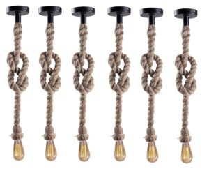 Desidiya Pendant Rope Lights for Ceiling Hanging, Bulb Not Included - Pack of 6 - Image 2