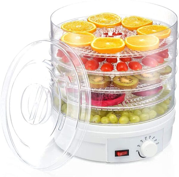 Food Dehydrator Machine, Snacks Food Dryer, Fruit Vegetable Food Jerky Spice,Meat Drying Machine, Multiple Use, Multifunction Kichen Dehydrator Machine with 5 Stackable Trays - Image 2