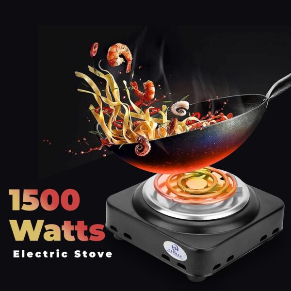 HM Hot Plate Radiant Cooktop Powder Coated Manual Electric Hot Plate Induction Cooktop Stove With 1 Burner | (Mini 1500 Watts)black - Image 7