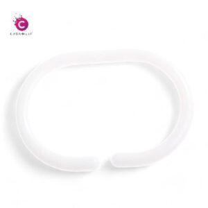 CASA-NEST Bathroom Shower PVC Curtain Liner Hook Hooks Rings - 12 Pieces (White) - Image 4