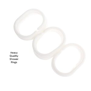 CASA-NEST Bathroom Shower PVC Curtain Liner Hook Hooks Rings - 12 Pieces (White) - Image 6