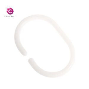 CASA-NEST Bathroom Shower PVC Curtain Liner Hook Hooks Rings - 12 Pieces (White) - Image 3