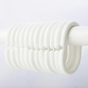 CASA-NEST Bathroom Shower PVC Curtain Liner Hook Hooks Rings - 12 Pieces (White) - Image 2