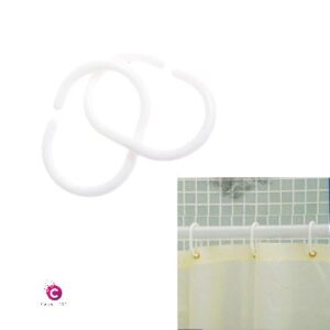 CASA-NEST Bathroom Shower PVC Curtain Liner Hook Hooks Rings - 12 Pieces (White) - Image 5