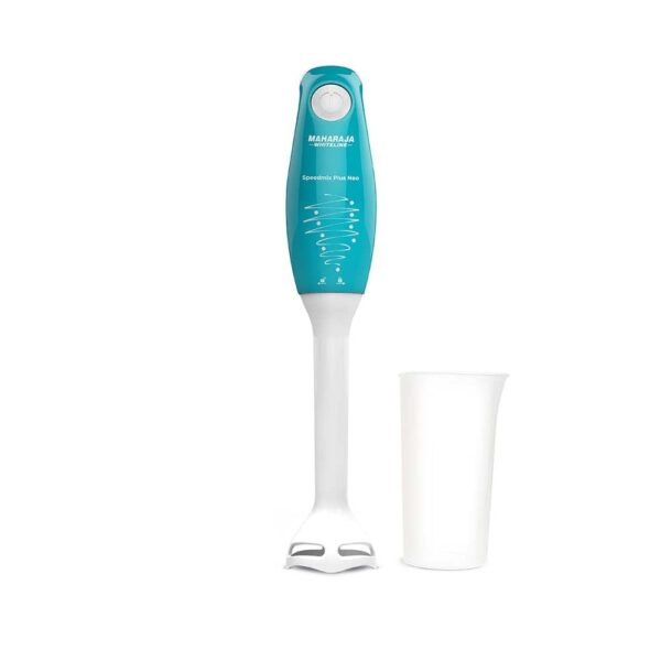 Maharaja Whiteline Speedmix Plus Neo Hand Blender with Stainless Steel Blades | Long Lasting Performance With 250W Motor | 800Ml Multi-Purpose Jar | Detachable Plastic Foot (Turquoise Blue & White) - Image 2