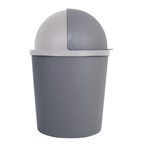 Heart Home Table Dustbin|Plastic Swinging Lid Waste Storage Garbage Bin|Desktop Trash Can For Study Table, Office(Gray) - Image 4