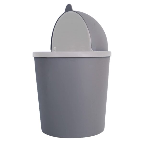 Heart Home Table Dustbin|Plastic Swinging Lid Waste Storage Garbage Bin|Desktop Trash Can For Study Table, Office(Gray) - Image 5