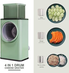 Manual Vegetable Grater for Kitchen, Multifunctional Rotary Drum Vegetables Cutter Grater & Slicer, Cheese Grater, Salad Cutter, Vegetable Shredder, Mandoline Chopper, - Image 4