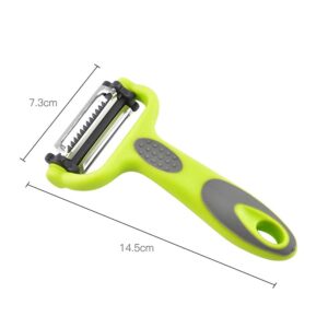 P-Plus International 3 in 1 Rotary Multi-Functional Peeler, Suitable for Vegetable and Fruit, with Serrated Blade + Straight Julian Stainless Steel, Anti-Slip Handle Design, Slicer Kitchen - Image 3