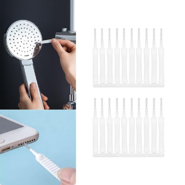 COFIEX Multifunctional Shower Nozzle Cleaning Brush - Mini Gap Cleaner Tool for Shower Heads, Cell Phones, Headphone Sockets, and Small Holes - Anti-Showerhead Cleaning Brushes for Bathroom - Image 2