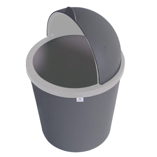 Heart Home Table Dustbin|Plastic Swinging Lid Waste Storage Garbage Bin|Desktop Trash Can For Study Table, Office(Gray) - Image 2