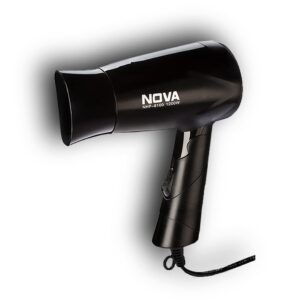 Nova NHP 8100 Silky Shine 1200 Watts Hot and Cold Foldable Hair Dryer- Black - Image 2