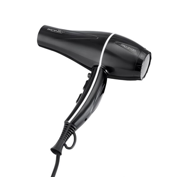 Ikonic Pro 2100+ Hair Dryer 2000W, Black, 3 heat and 2 speed settings, Cool Shot, Low Noise Function Interchangeable Nozzles, Professional Styling, For Women and Men, All Hair Type - Image 3