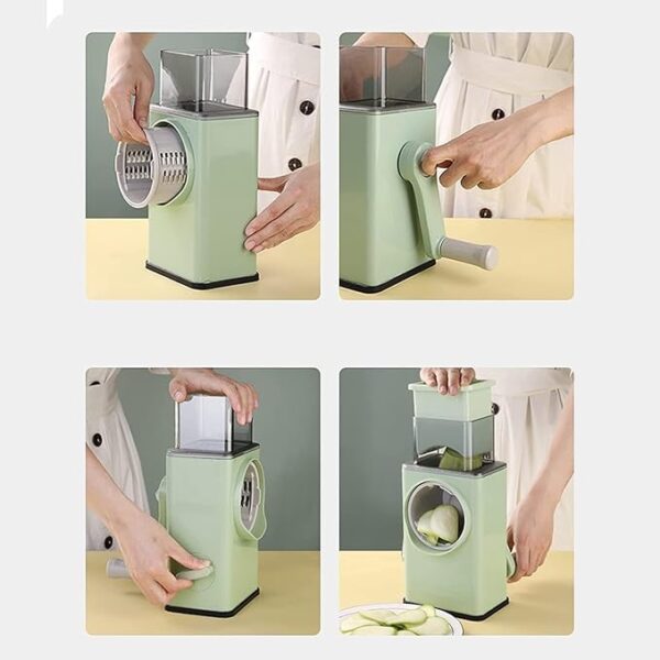 Manual Vegetable Grater for Kitchen, Multifunctional Rotary Drum Vegetables Cutter Grater & Slicer, Cheese Grater, Salad Cutter, Vegetable Shredder, Mandoline Chopper, - Image 3