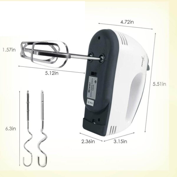 260 Watt Electric Hand Mixer Hand Blender Egg Beater Cake Maker Beater Cream Mix Food Blender Beater For Whipping Cream Beater For Kitchen Beating Eggs Cake With 7 Speed - Image 10