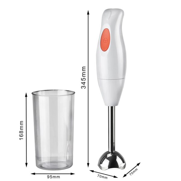 FWQPRA Electric Hand Blender With Blender Jar | 300Watt with Stainless Steel Blades | Powerful Portable Easy Control Grip Stick Mixer | Perfect for Smoothies, Puree Baby Food & Soup | White - Image 5