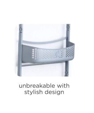 LEAWALL Multipurpose Plastic Hanging 2 Layer Shower Caddies Holder with Adjustable Arms Bathroom Shelf Shower Caddy Standard Space for Shampoo Conditioner (Gray) - Image 8