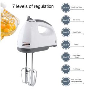 ANTIMOS Electric 300W Hand Mixer,Hand Blender, Egg Beater, Cake Maker, Beater Cream Mix, Food Blender, Hand Mixer, Beater for Kitchen with Stainless Steel Attachments Includes; Beaters, Dough Hooks - Image 4