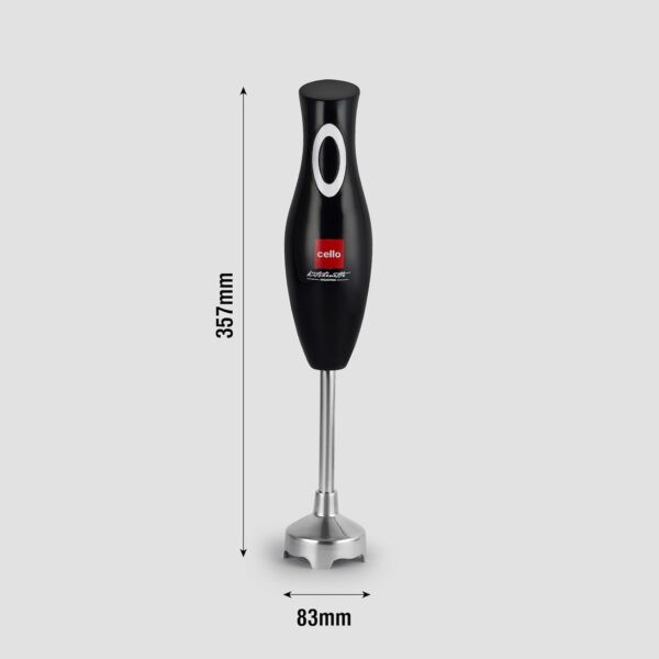 Cello Vibro Hand Blender, Black | Powerful 300W Motor | 100% Copper Motor, Ergonomic Design, Low Noise Operation, Easy to Clean and Store | 2-Year Warranty - Image 8