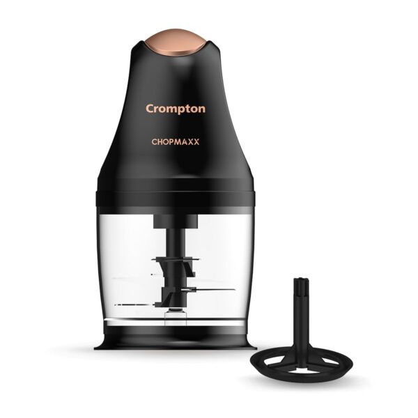 Crompton ChopMaxx Electric Vegetable Chopper | 300 Watts Motors | Twin S-Shaped Ninja food grade blades | 800 ml see through food grade bowl | Whisking attachment | Easy to clean & Store - Image 2