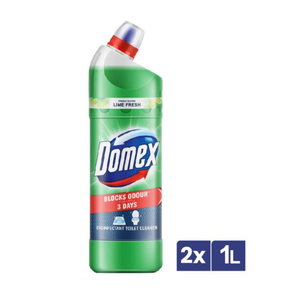 Domex FreshGuard Toilet Cleaner,Lime Fresh, 1 ltr, Removes Tough Stains and Odour, Provides Freshness for 100 Flushes (Pack of 2) - Image 3