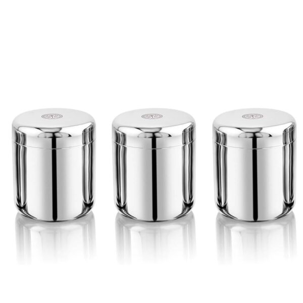 Ammantran Round Shape Deep Storage Container with Lid, Food Grade Stainless Steel, Multipurpose Kitchen Storage Box, Russian Sober Design, Durable & Elegant, for Home & Fridge Use| 500ML - Image 2