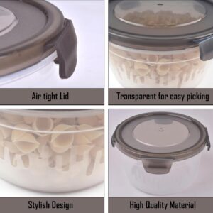 Gurjas Fancy Kitchen Round Shape Food Storage Box Airtight Lid Easily Portable USE Container Crystal Clarity Even After Repeated Usage Adjusrable Locking System | 600ml, 1200ml. 1800ml | SET OF 3. - Image 7
