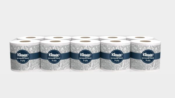 Kleenex® 3 ply Toilet Paper Tissue Roll, 10 Rolls, 240 Pulls/Roll (Total 2,400 Sheets) (82026) - Image 2