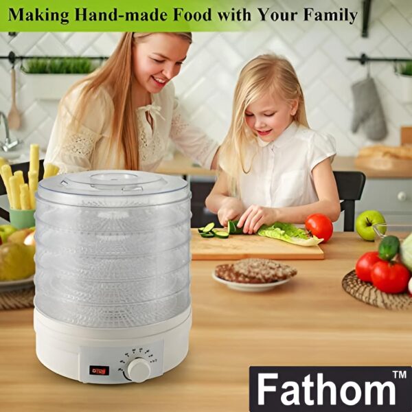 Fathom® Food Dehydrator Machine Dehydrate Beef Jerky Meat Mushrooms Fruits & Vegetables Great For At High-Heat Circulation Home Use for Kitchen Dehydration Food Dryer Machine with 5 Stackable Trays - Image 5