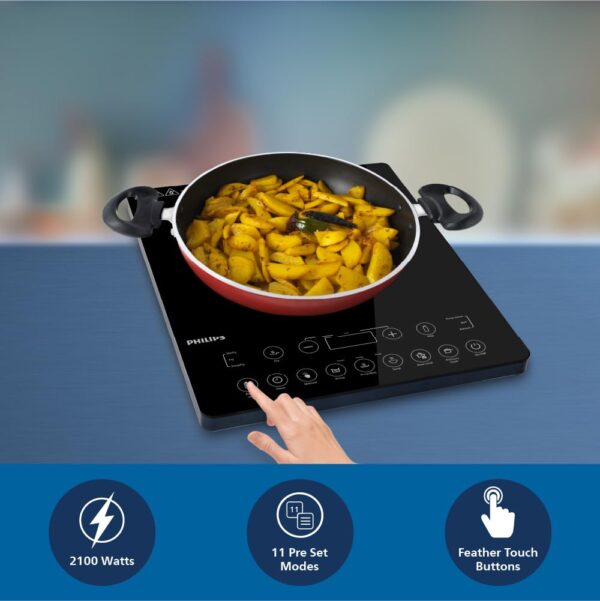 Philips HD4995/00 2100W Induction cooktop with soft touch panel | 11 Preset Menus | 3yrs warranty on coil - Image 7