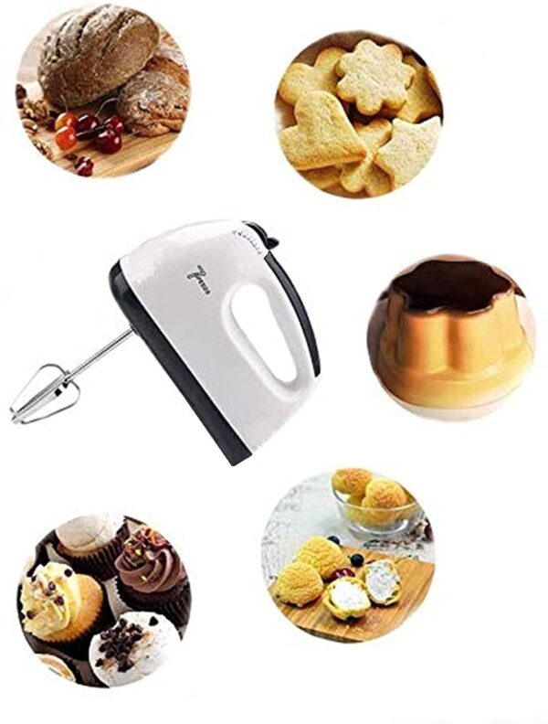 260 Watt Electric Hand Mixer Hand Blender Egg Beater Cake Maker Beater Cream Mix Food Blender Beater For Whipping Cream Beater For Kitchen Beating Eggs Cake With 7 Speed - Image 6