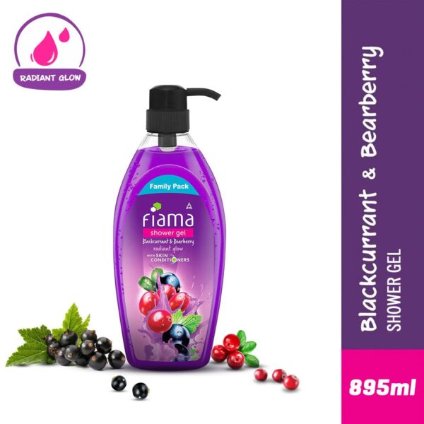 Fiama Body Wash Shower Gel Blackcurrant & Bearberry, 895 ml Family Pack, Body Wash for Women & Men with Skin Conditioners for Radiant Glow, Suitable for All Skin Types - Image 3