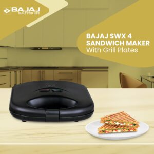 Bajaj New SWX 400 Sandwich Grill Toaster (2 Slice), Black - Image 3