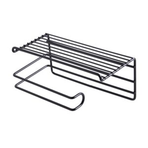 Zollyss 1 Pc Adhesive Toilet Paper Holder with Shelf Tissue Paper Roll Towel Holder Storage Rack - (Standard Size, Black) - Image 4