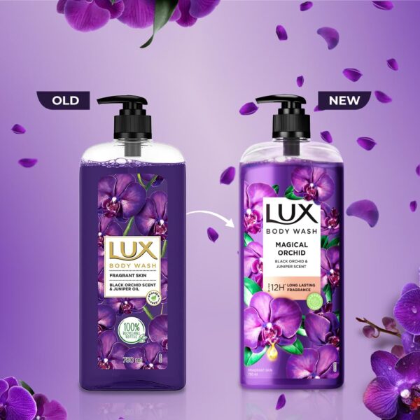 Lux Body Wash Fragrant Skin Black Orchid Scent & Juniper Oil Supersaver Xl Pump Bottle With Long Lasting Fragrance, Glycerine, Paraben Free, Extra Foam, 750 Ml - Image 4