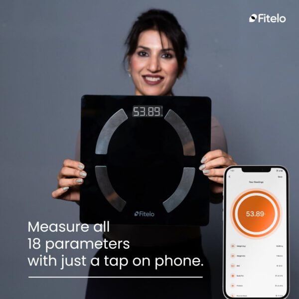 Fitelo Bluetooth Smart Scale, BMI Weight Machine for Body Weight with 18 Body Parameters, Body Fat Analyzer Machine & Body Composition Scale with APP, LED Display & 1 Year Warranty (‎TR-FT 2024) - Image 6