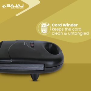 Bajaj New SWX 400 Sandwich Grill Toaster (2 Slice), Black - Image 6